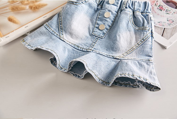 Girls' Denim Skirts And Are Fashionable Elegant