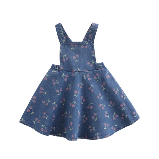 Girls denim strap dress